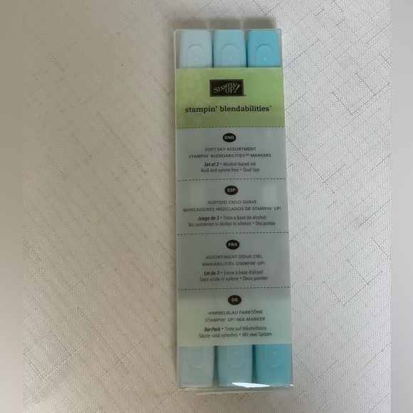 Stampin Up Blendabilities Soft Sky Assortment Markers Dual Tip Ink 3-Pack Craft - Picture 1 of 8